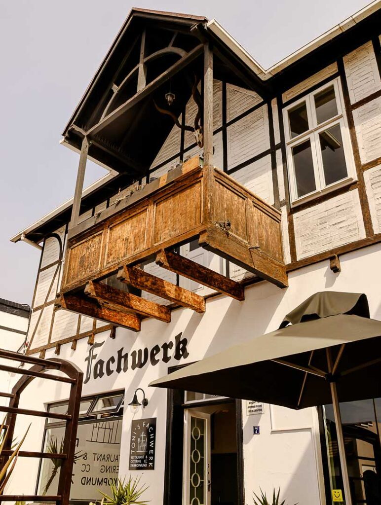 fachwerk biergarten in swakopmund
