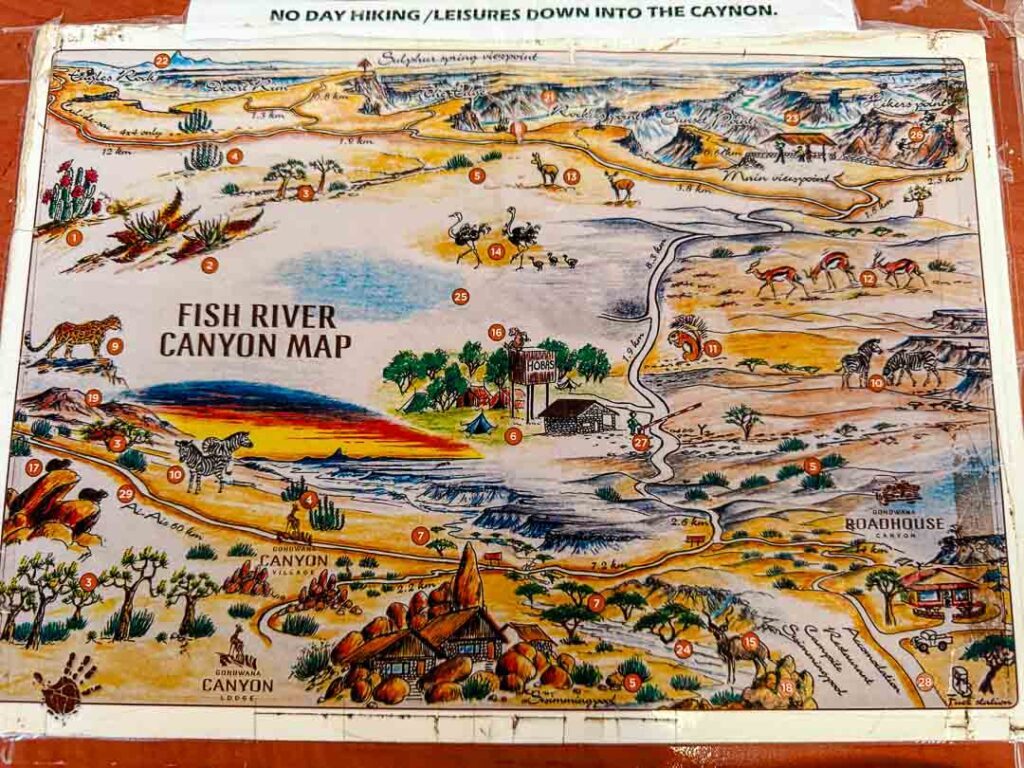 fish river canyon karte