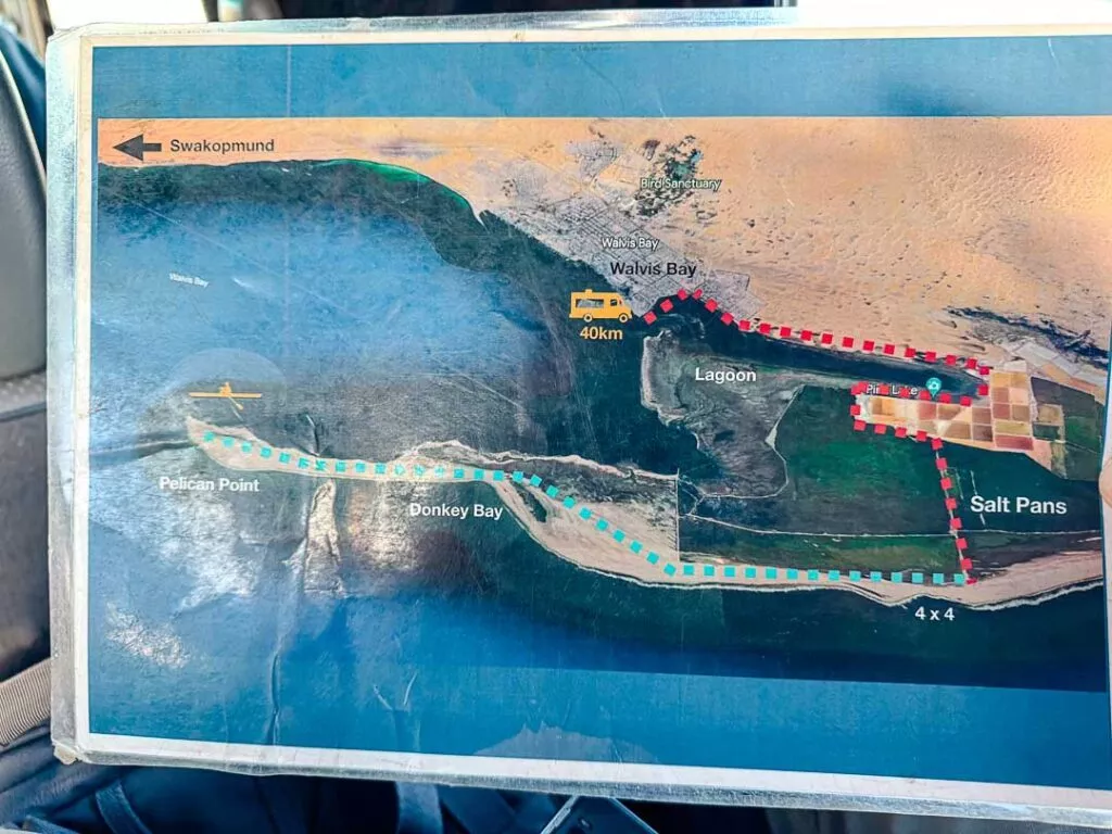 karte von kajaktour in walvis bay Karte von Kajaktour in Walvis Bay