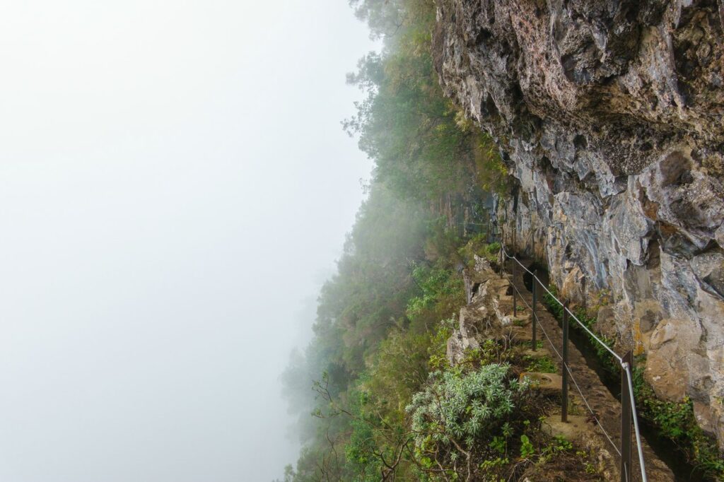 madeira weg entlang der felsen