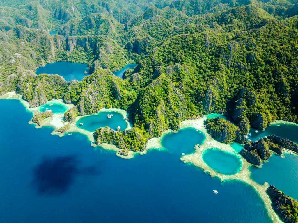 Philippinen Coron Twin Lagoon Von Oben