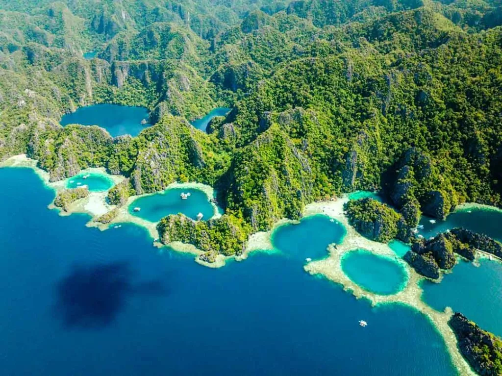 philippinen coron twin lagoon von oben