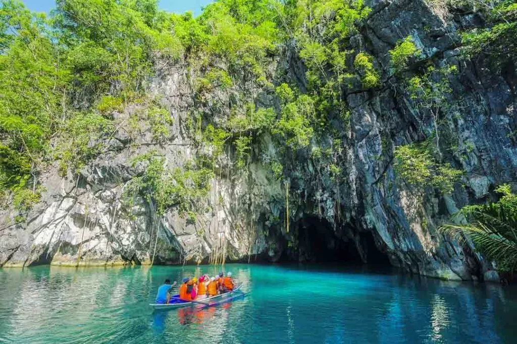 philippinen puerto princesa eingang unterirdischer fluss
