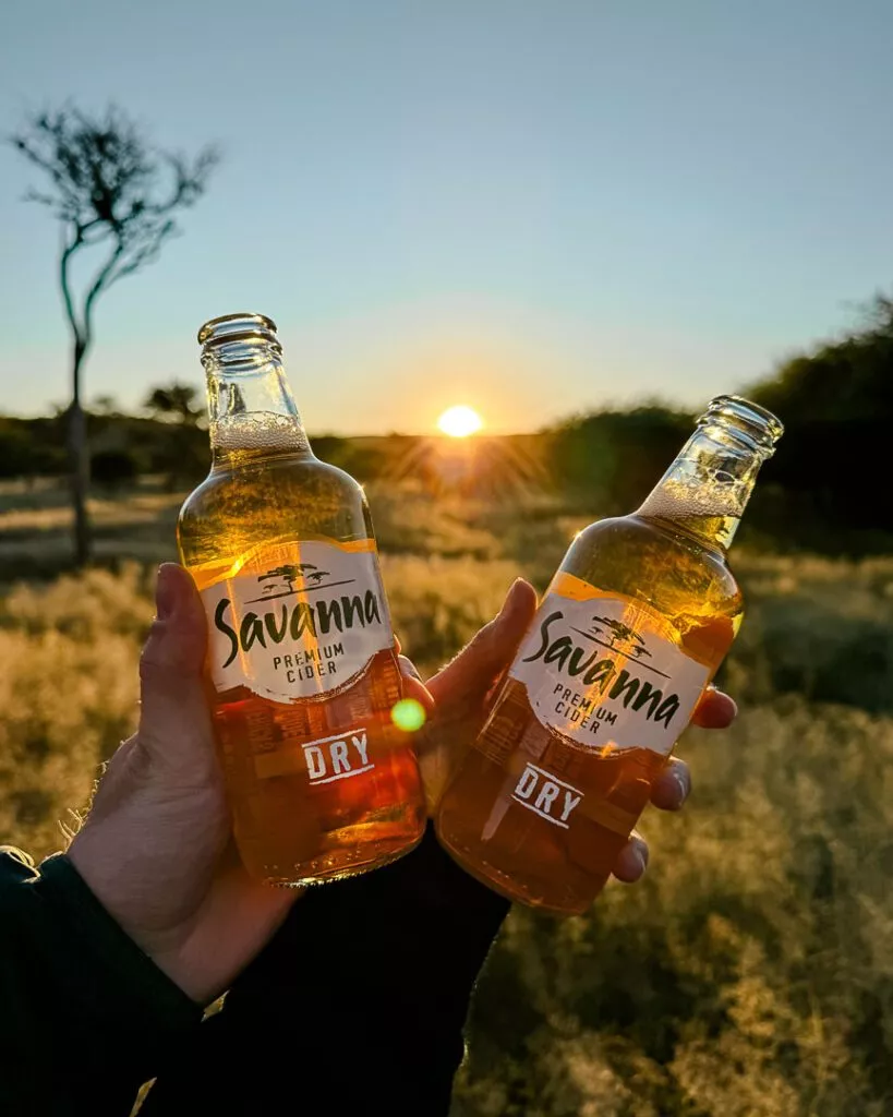 sundowner getraenke beim rhino drive