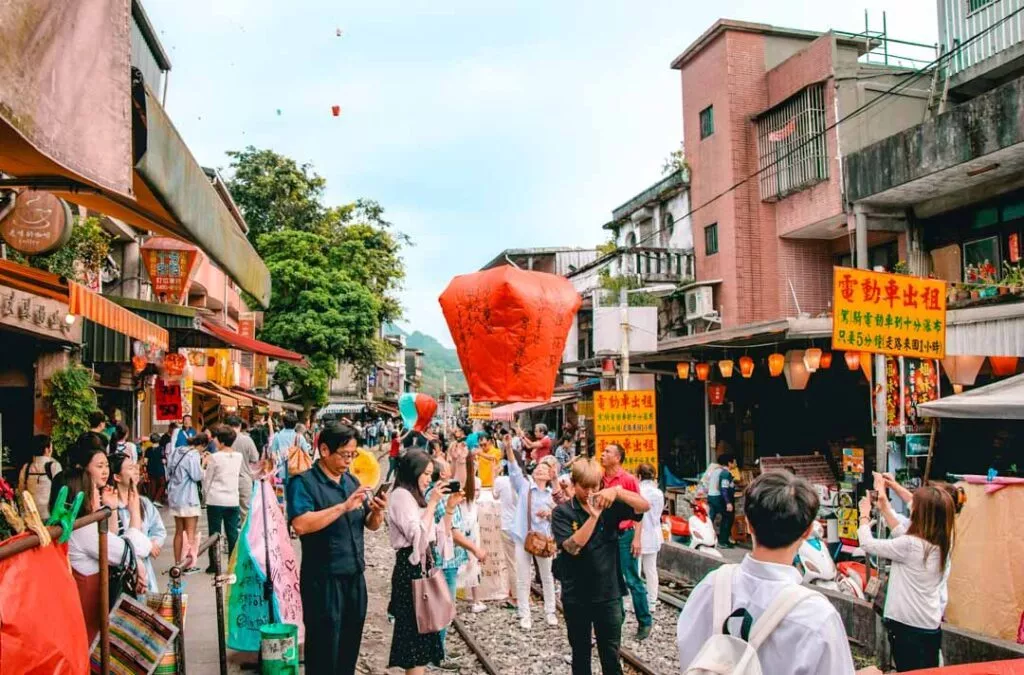 taiwan shifen hauptstrasse taiwan shifen hauptstrasse