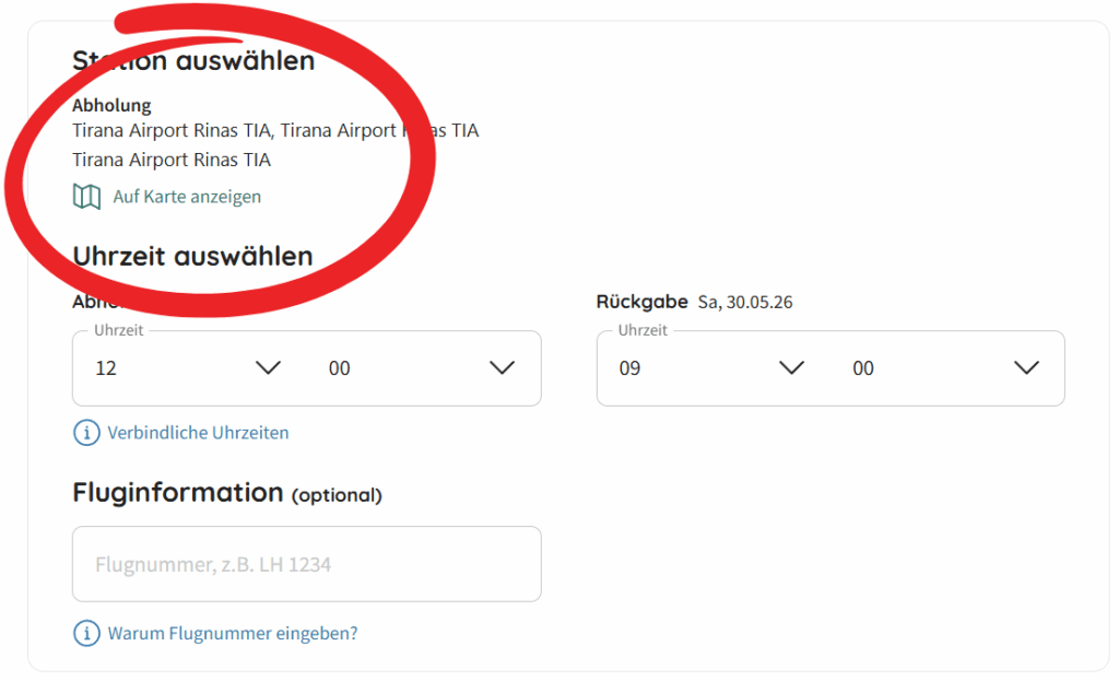 Albanien Mietwagenuebersicht Billiger Mietwagen Abholstation