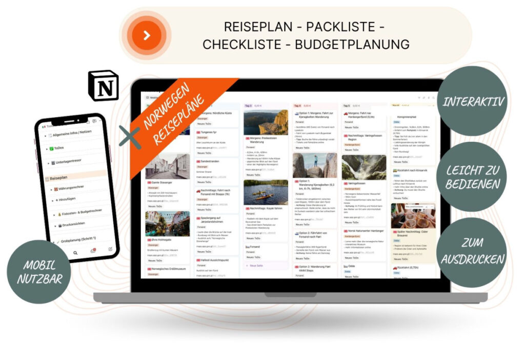 Norwegen Reiseplaner Mockup 1