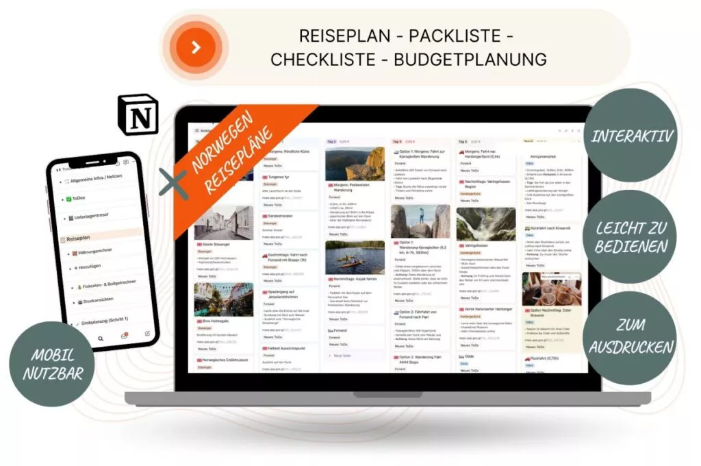 Norwegen Reiseplaner Mockup 1