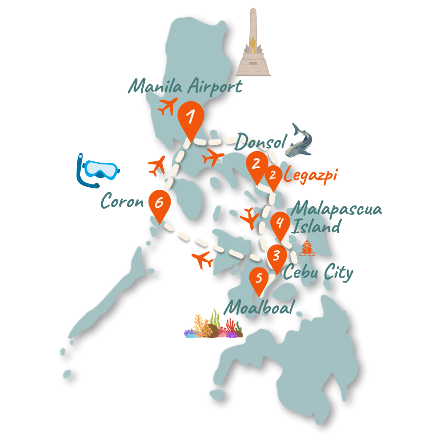 Philippinen Route 2 Wochen Unterwasser Karte 01 NEU