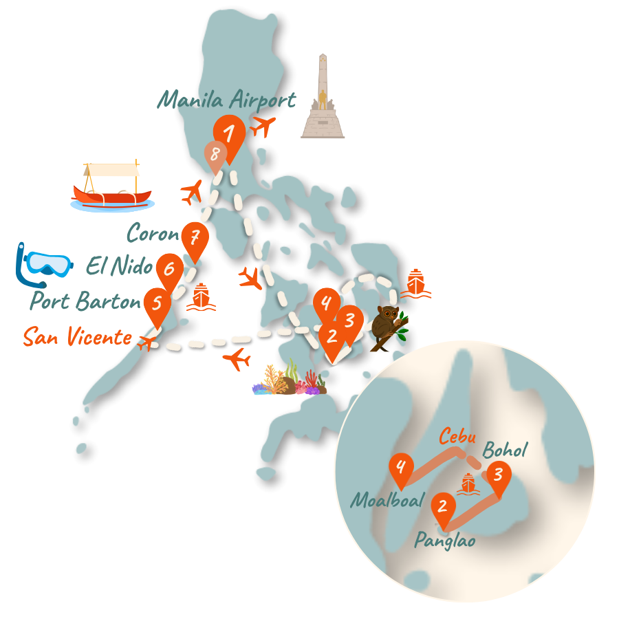 Philippinen Route 3 Wochen Karte 01