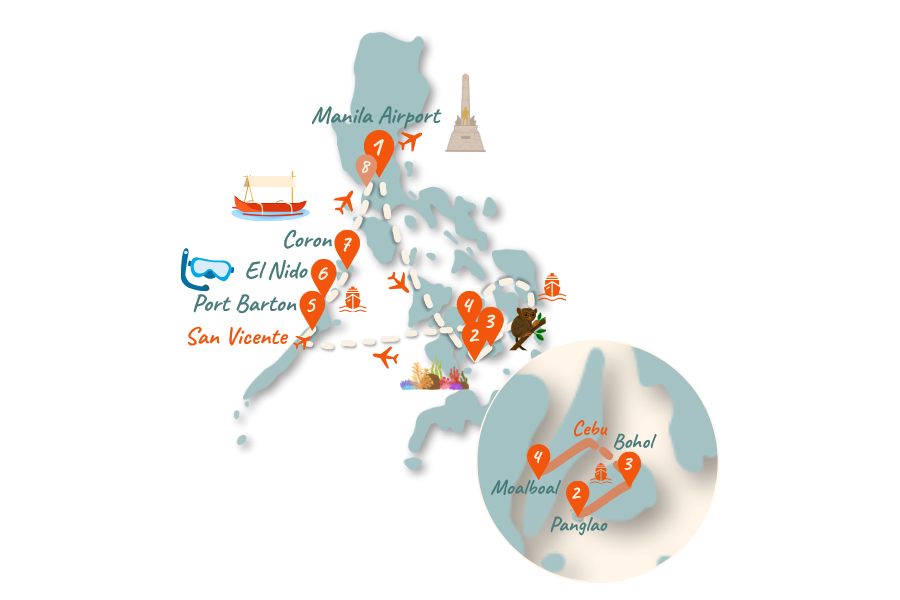 Philippinen Route 3 Wochen Karte 02 Philippinen_Route_3 Wochen_Karte_02