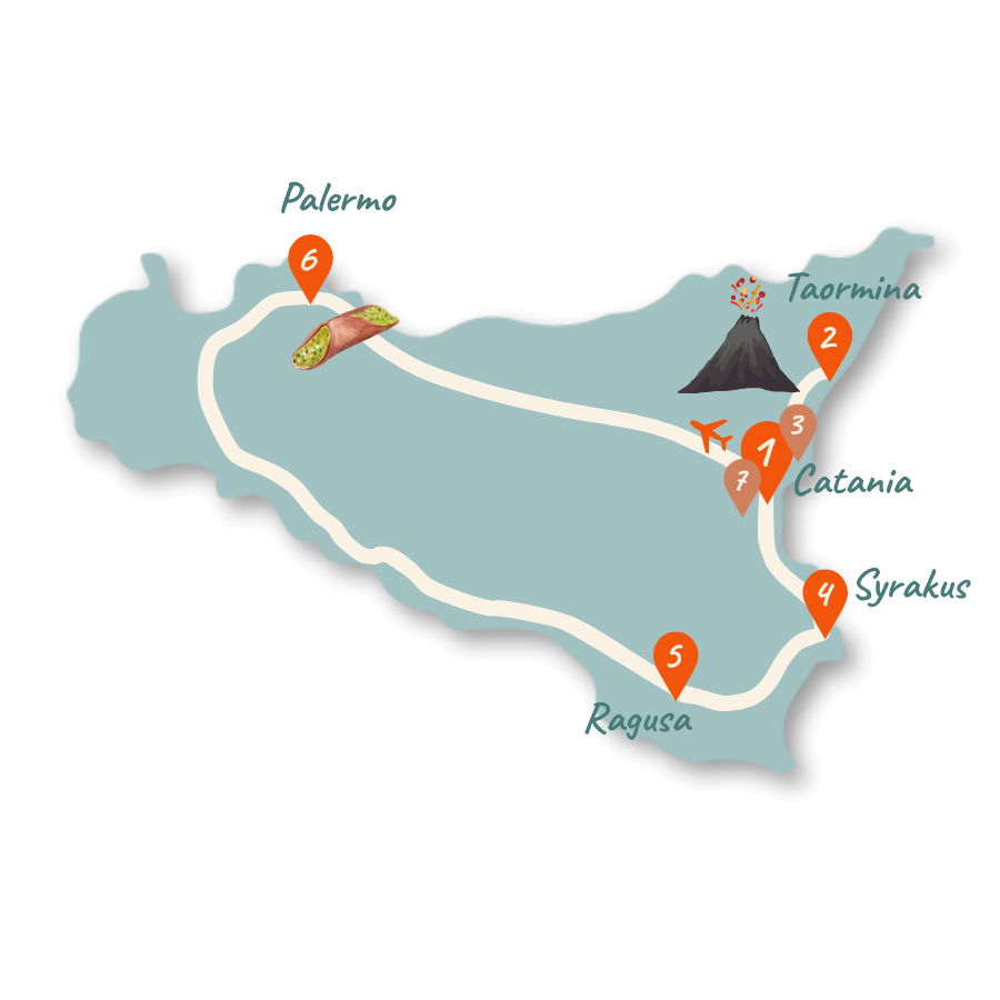 Sizilien Karte 10 Tage Route neu 01