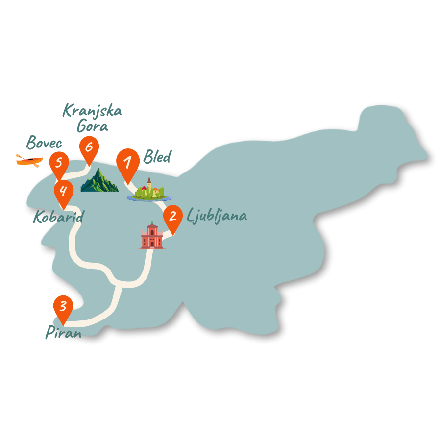Slowenien Route 10 Tage Karte neu 01