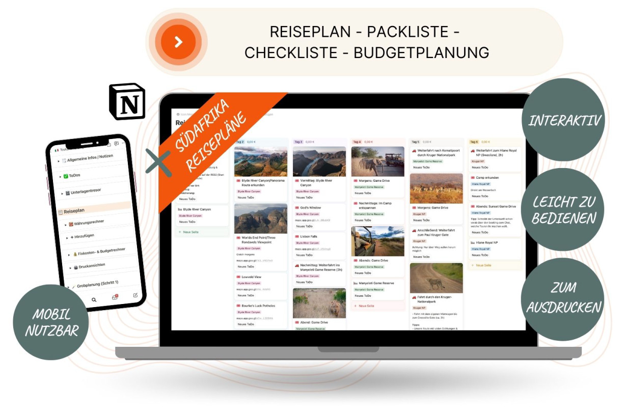 Suedafrika Reiseplaner Mockup 1 Suedafrika Reiseplaner Mockup 1