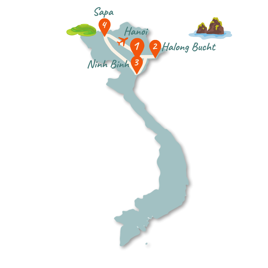 Vietnam Route 10 Tage Norden Karte 01