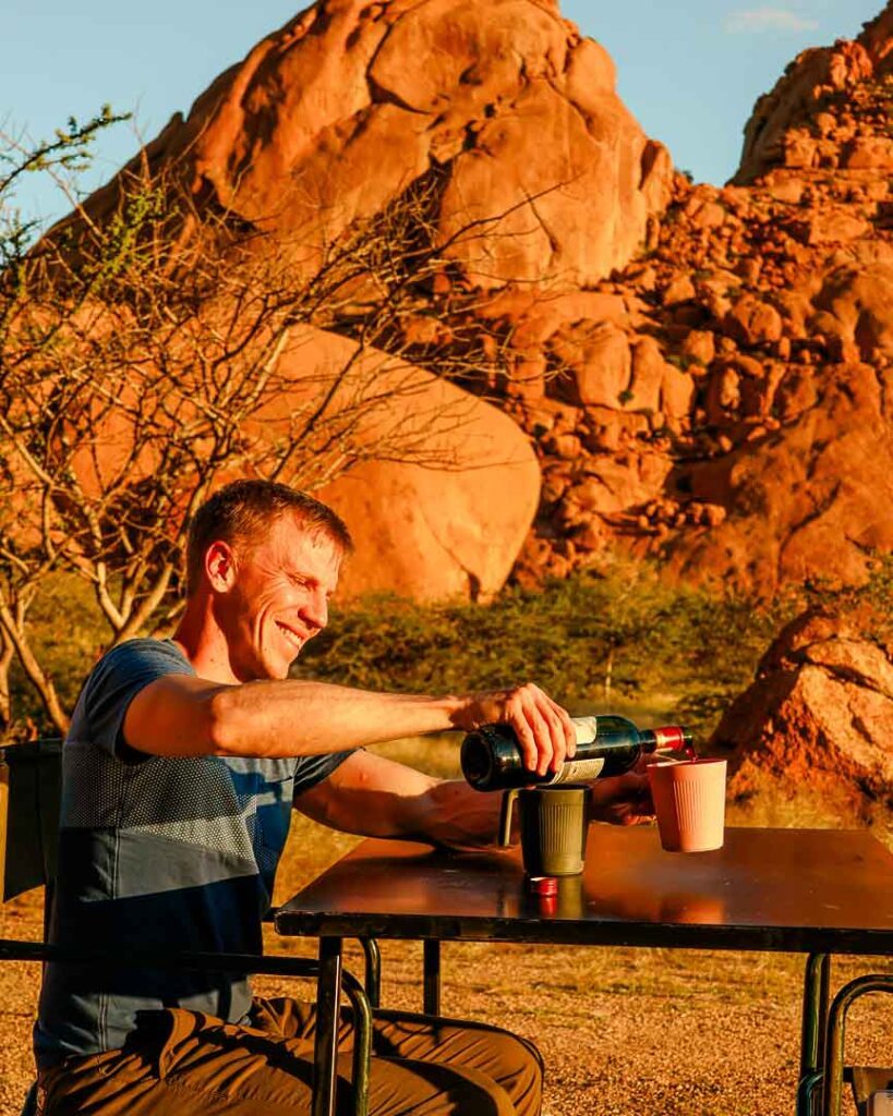 abendsonne geniessen bei spitzkoppe