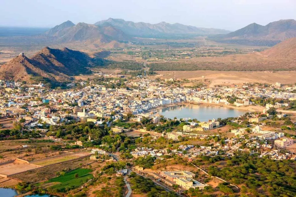 indien pushkar aussicht auf pushkar