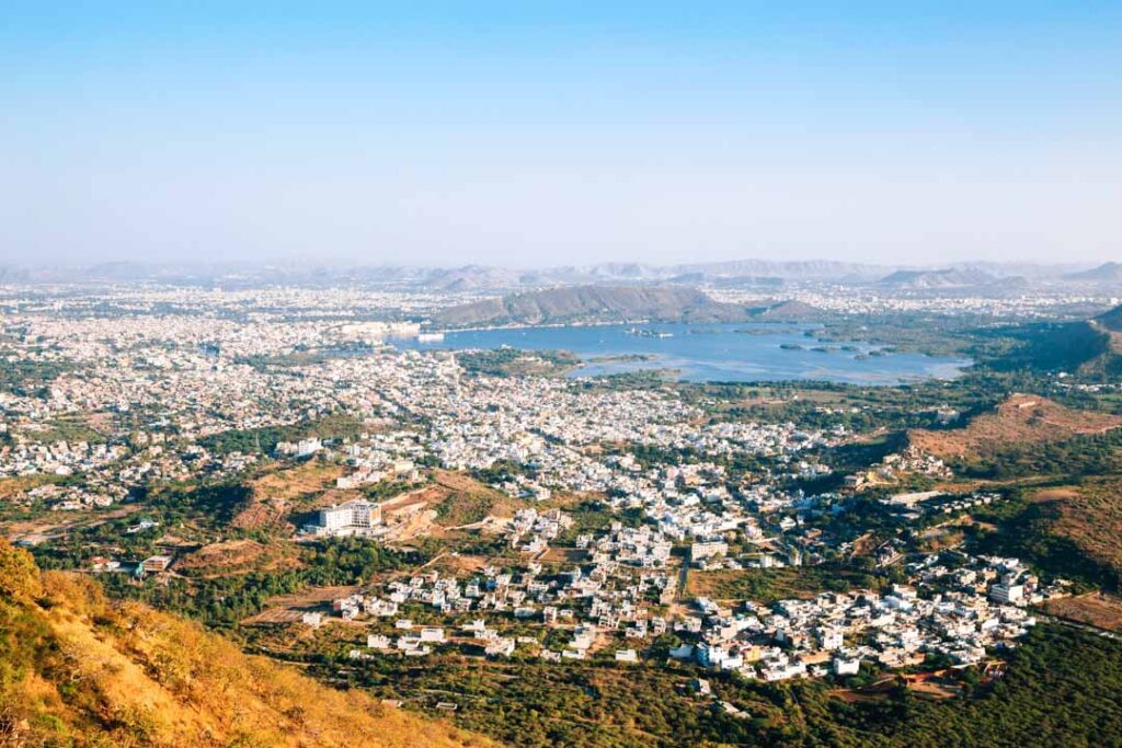 Indien Udaipur Ausblick Vom Monsoon Palast