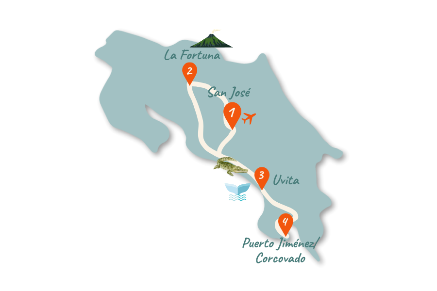 Costa Rica_Route_10 Tage_Karte_neu_02