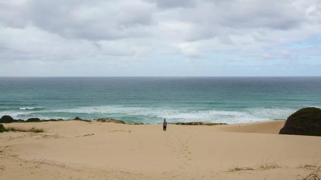 Suedafrika De Hoop Nature Reserve Wanderung am Strand