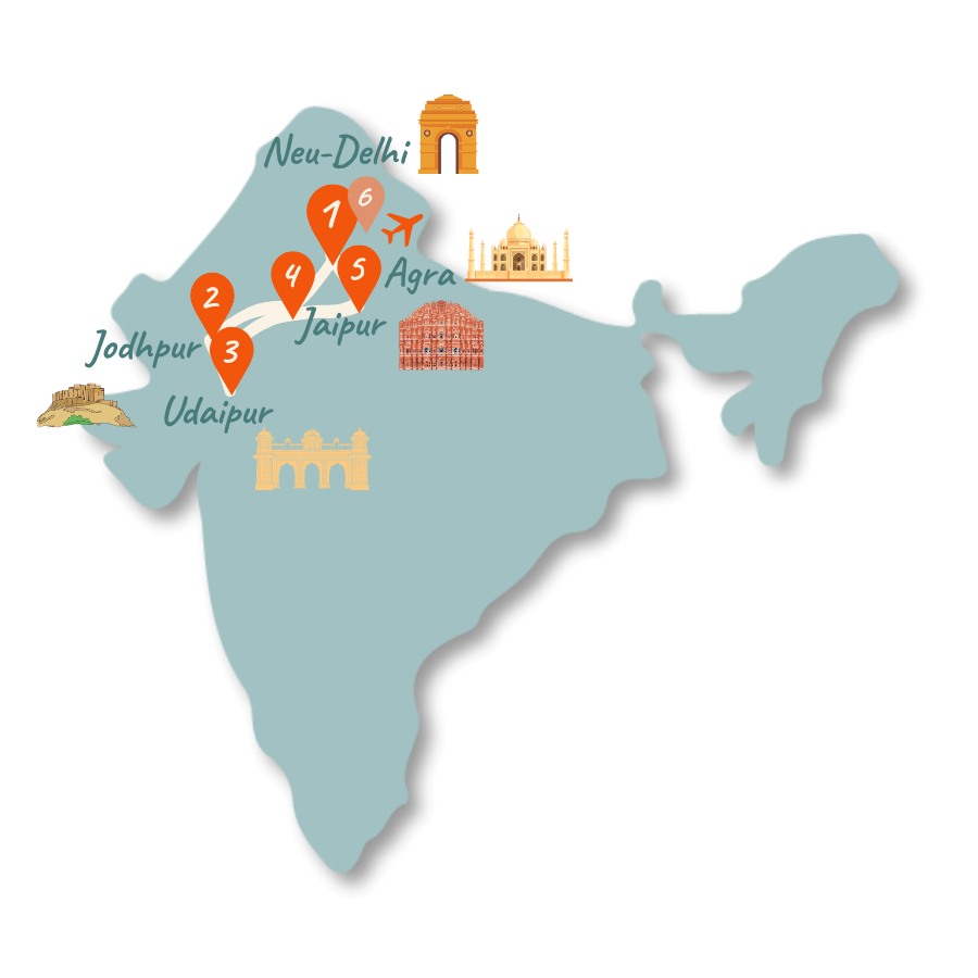 indien route 2 wochen karte 01