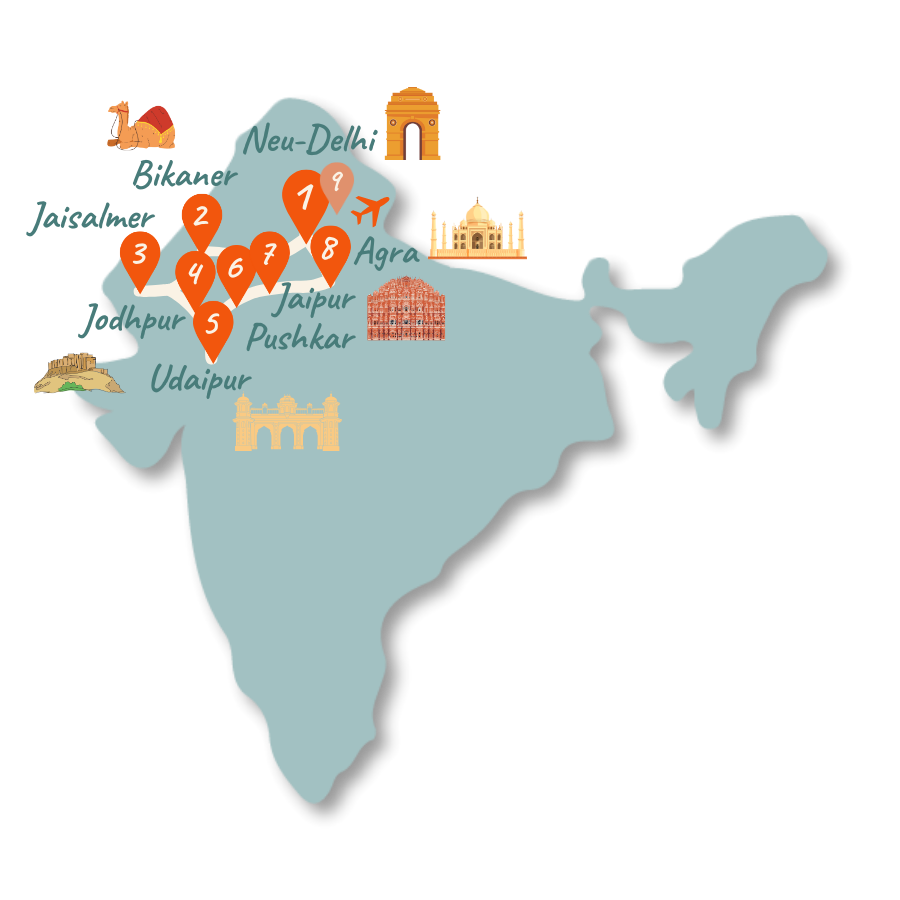 indien route 3 wochen karte 01