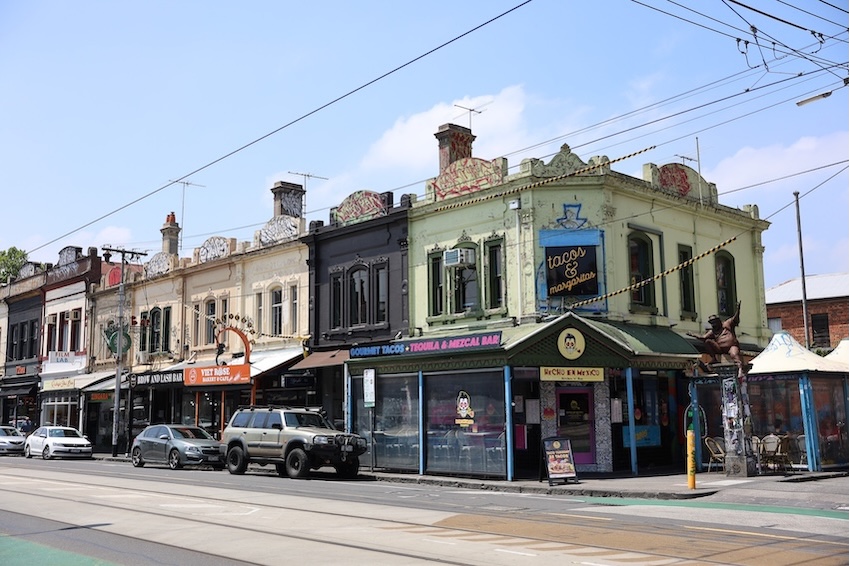 melbourne australien bunte haeuser in fitzroy