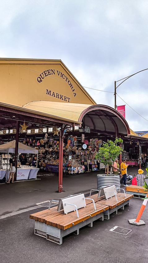 melbourne australien eingang zum queen victoria markt