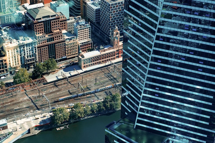 melbourne australien eureka tower detailaufnahme fassade