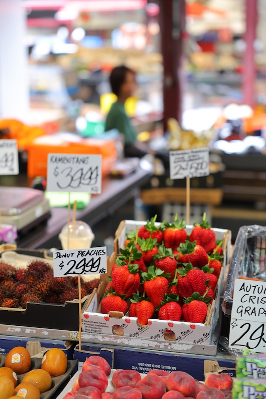 melbourne australien marktstand mit fruechten