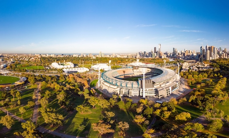 melbourne australien melbourne cricket ground von oben