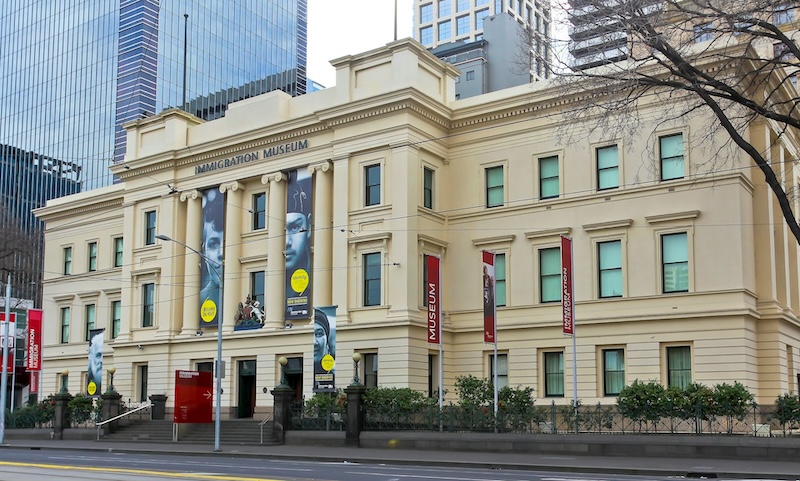melbourne australien vor dem immigration museum