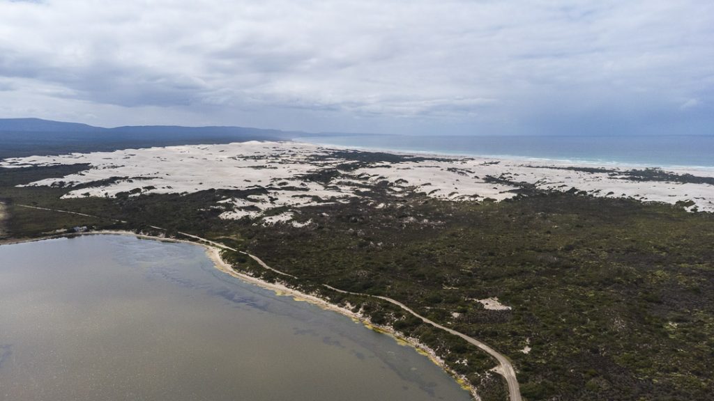 Südafrika_De Hoop Nature Reserve_Bild von oben auf den Park und die Dünen
