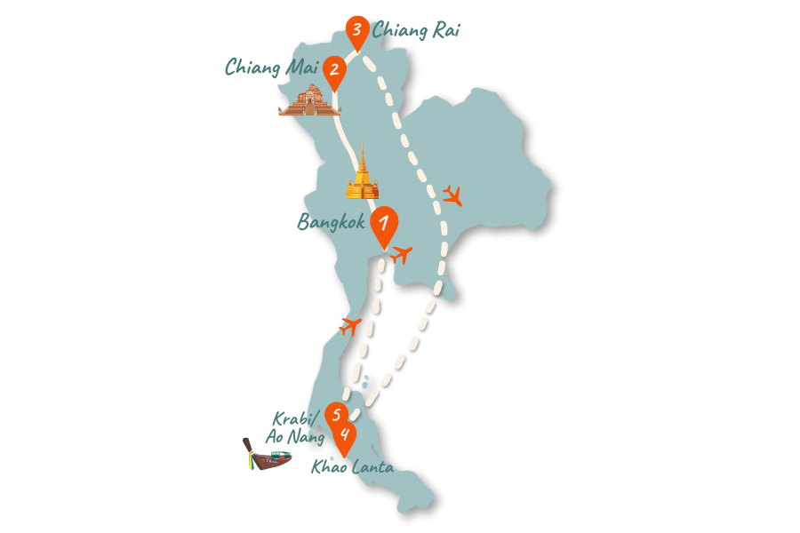 Thailand_Route_Norden-Süden_2 Wochen_Karte_02