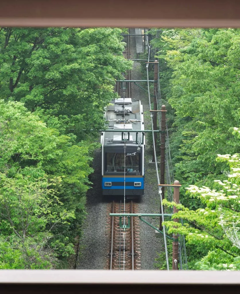 Japan Hakone Tozan Cable Car Zahnradbahn Japan Hakone Tozan Cable Car Zahnradbahn