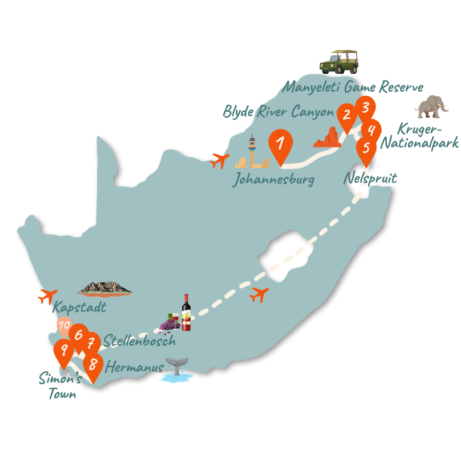 Suedafrika Route 2 Wochen Karte neu 01