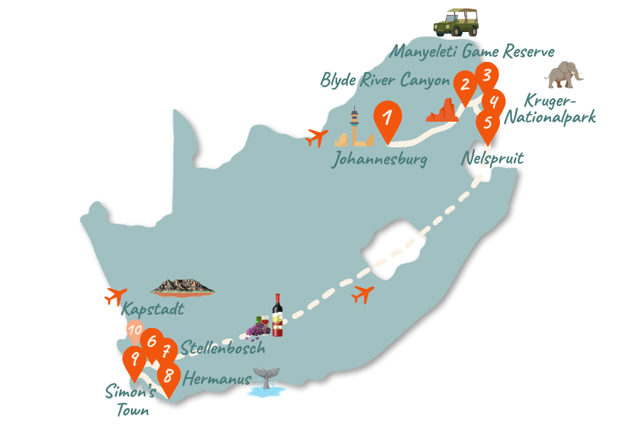 Südafrika_Route_2 Wochen_Karte_neu_02