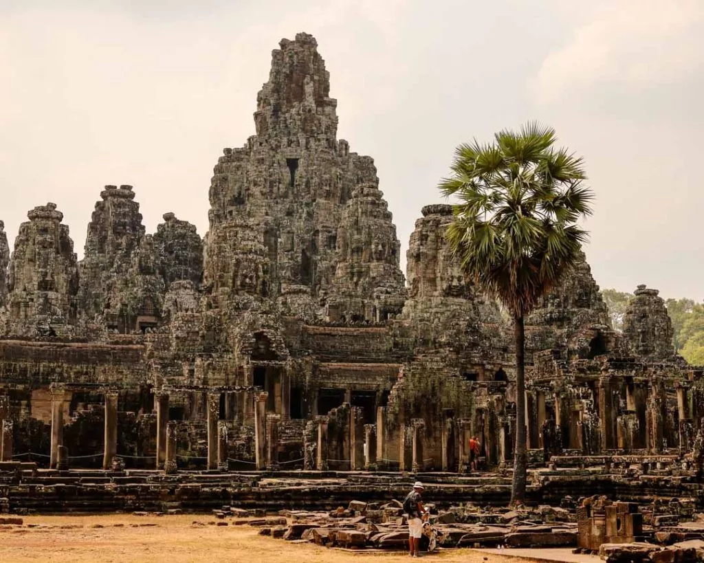 kambodscha-siem-reap-Der Bayon Tempel mit den lachenden Gesichtern