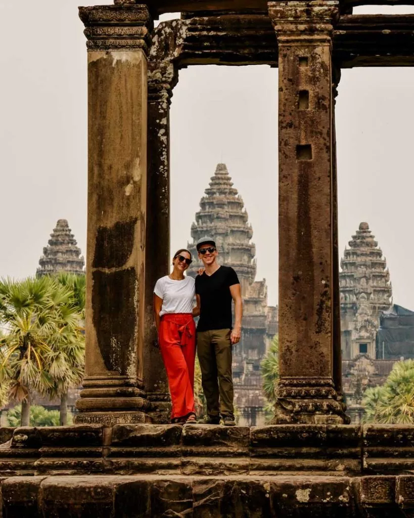 kambodscha-siem-Vor der Tempelanlage Angkor Wat