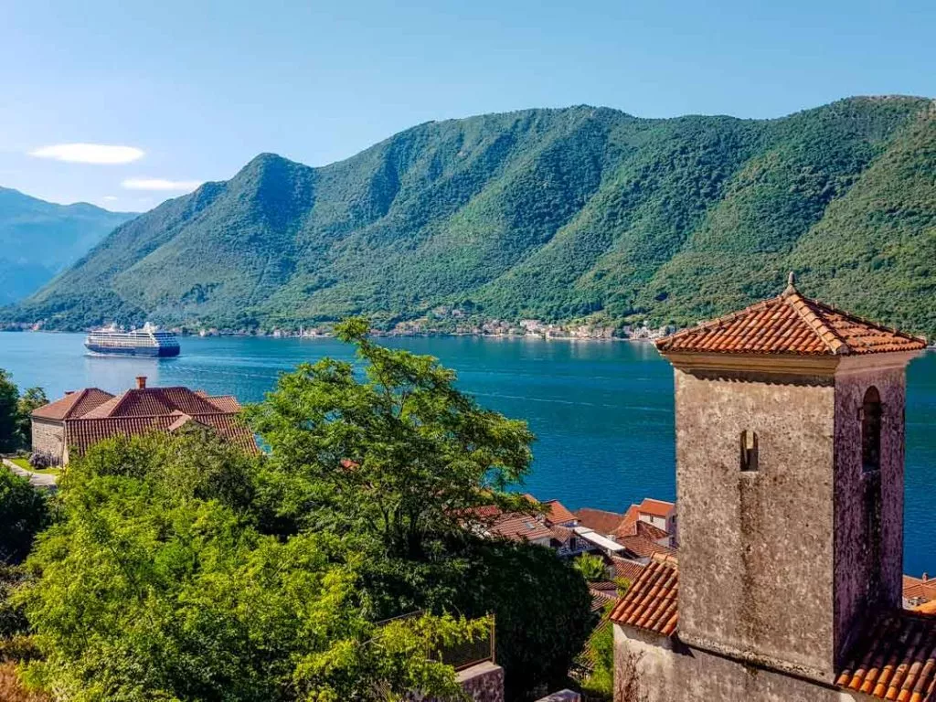 Montenegro Perast Ausblick auf Kotor Bucht