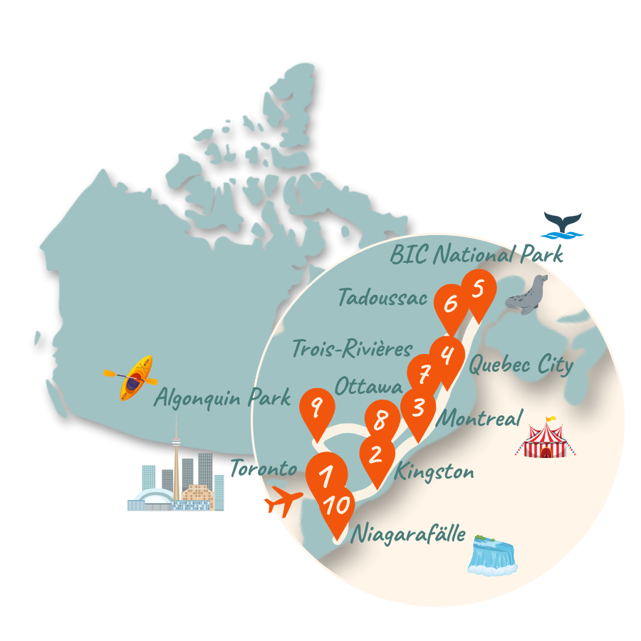 Ostkanada Route 3 Wochen Karte neu 01