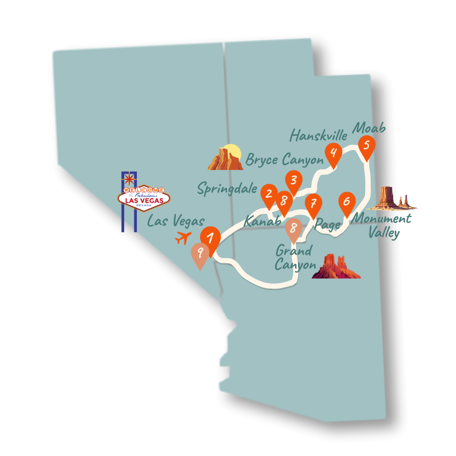 Utah Route 2 Woche Karte neu 01