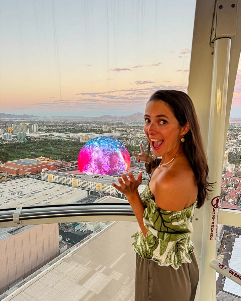 Ausblick vom High Roller auf The Sphere