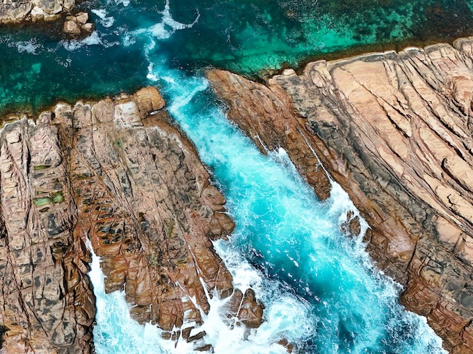 Australien, Sehenswürdigkeiten, Canal Rocks von oben