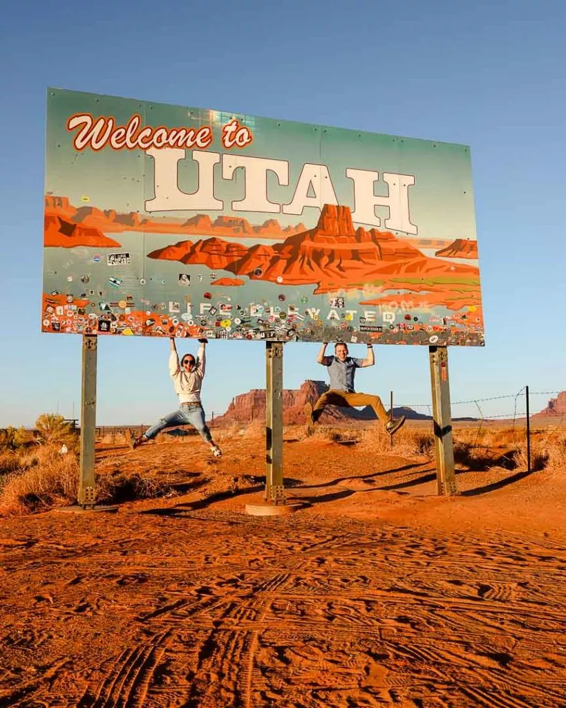 Fotostopp beim Welcome to Utah Sign