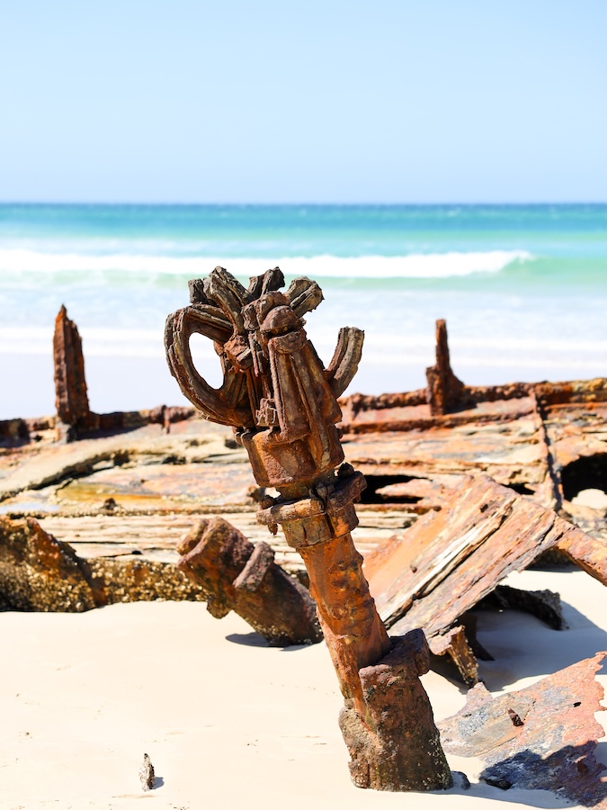 K'gari (Fraser Island), Australien, Shipwreck S.S. Maheno, Steuer