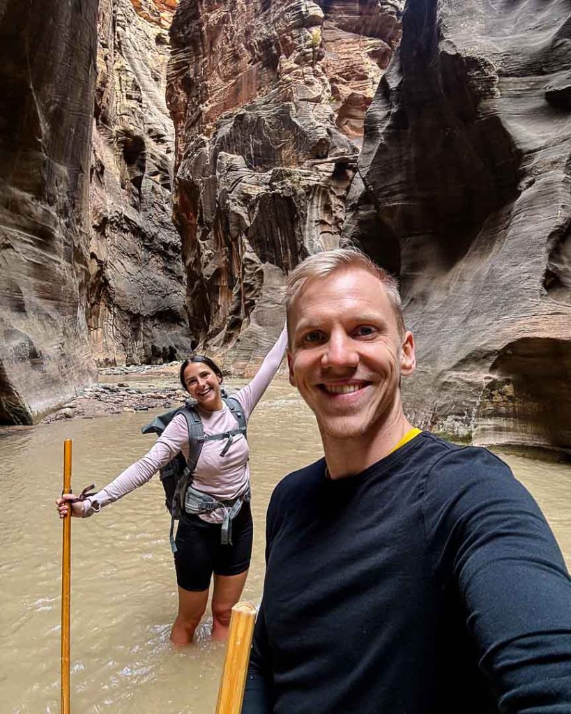 Narrows Wanderung im Zion Nationalpark, Wallstreet