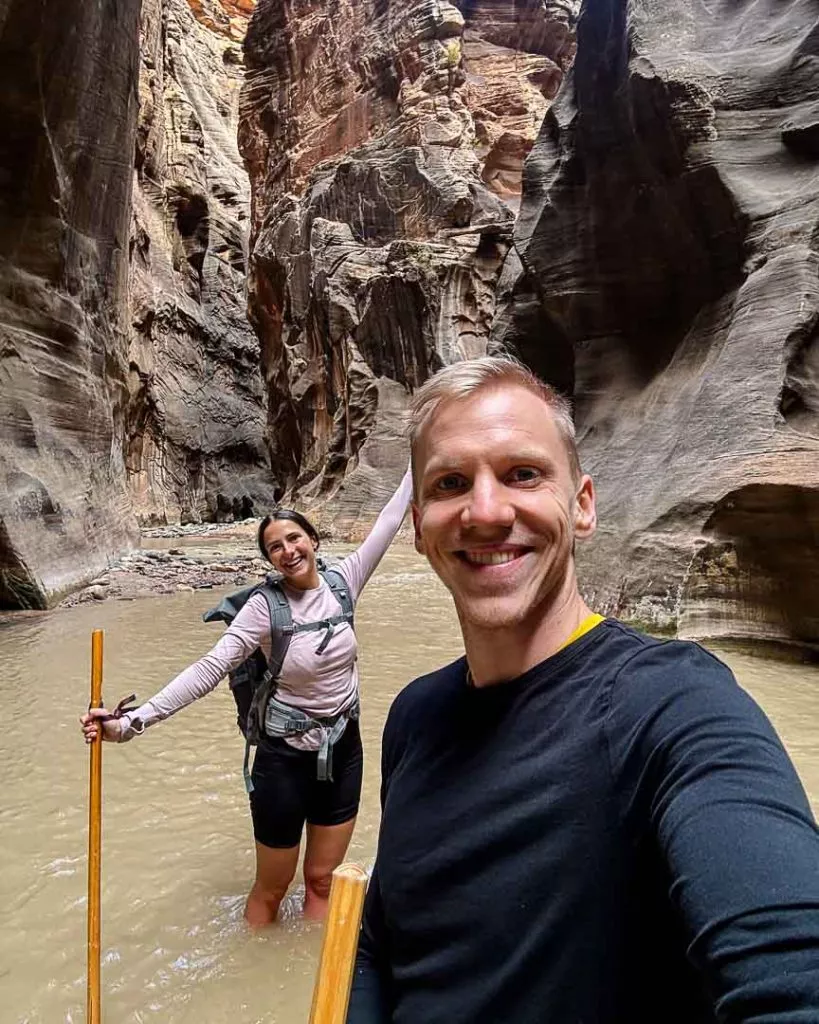 Narrows Wanderung im Zion Nationalpark, Wallstreet