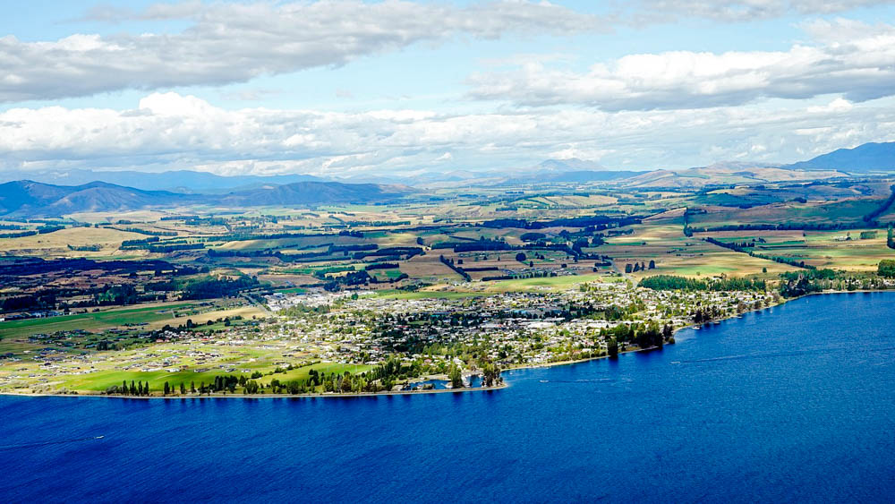 te aau fjordland neuseeland te anau von oben Te Aau, Fjordland, Neuseeland, Te Anau von oben