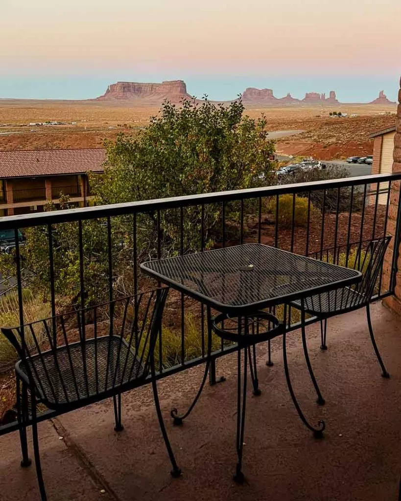 Unterkunft Goulding’s Lodge mit Blick auf Monument Valley